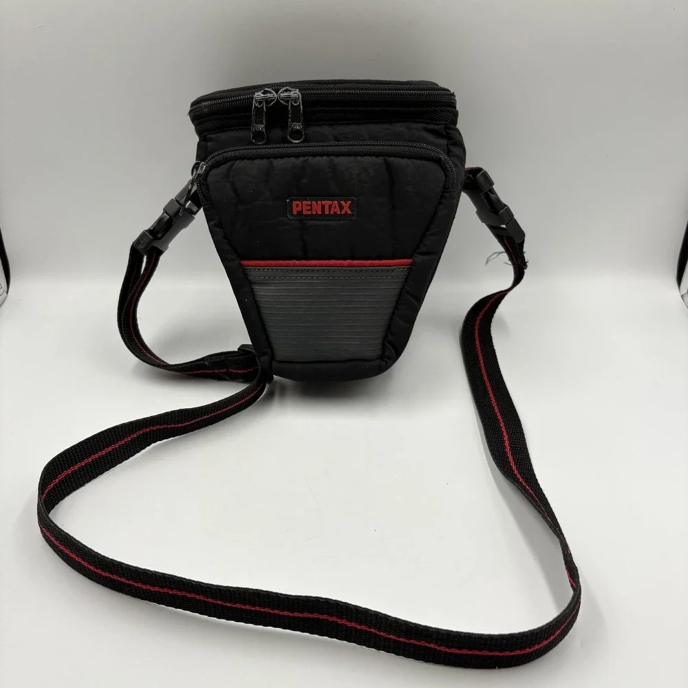 Pentax Black Nylon Camera Shoulder Holster Bag Belt Loop‎ Padded Strap Case DSLR
